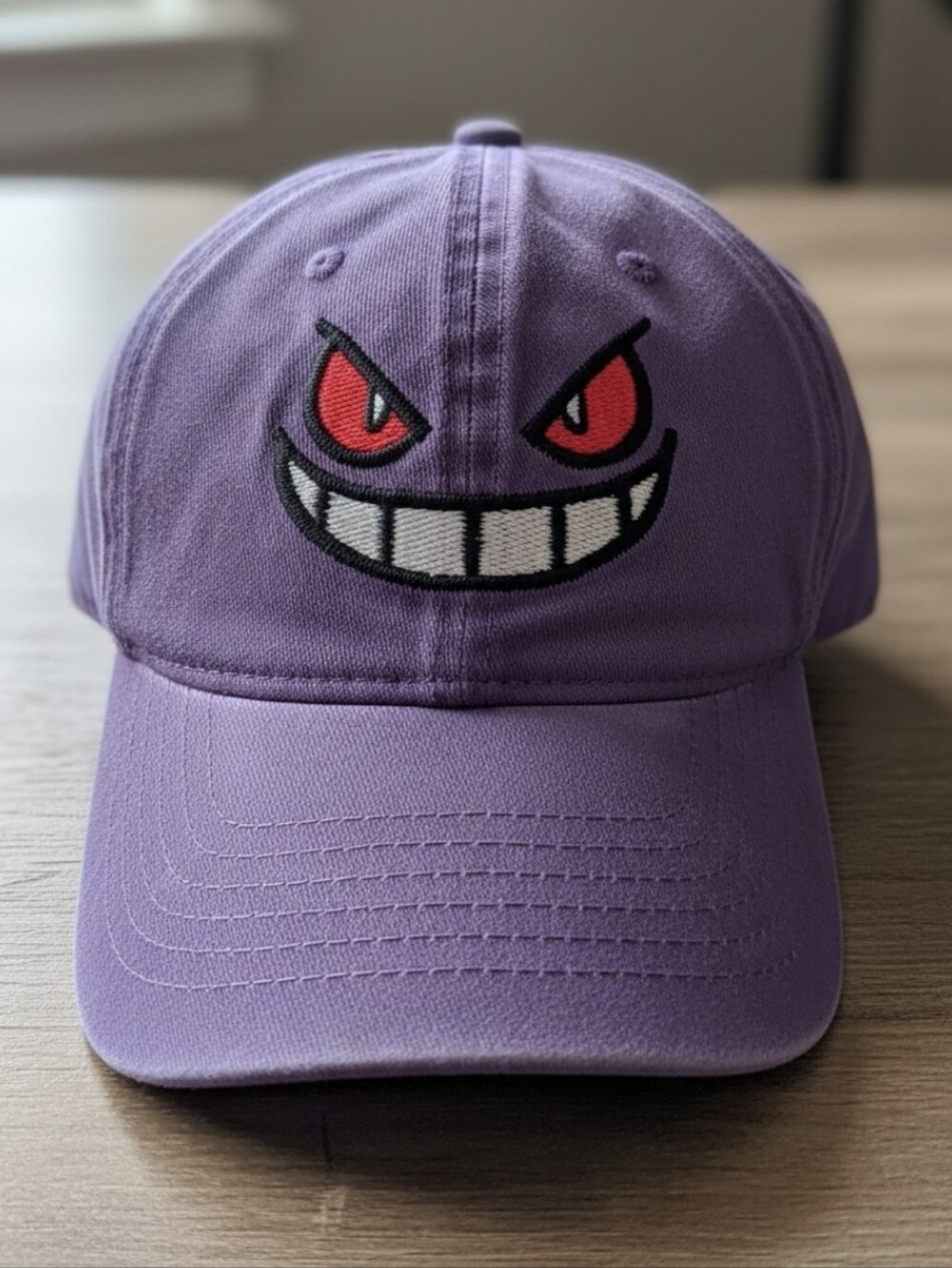 Nintendo GENGAR Hat with Red, White and Black Embroidered Face